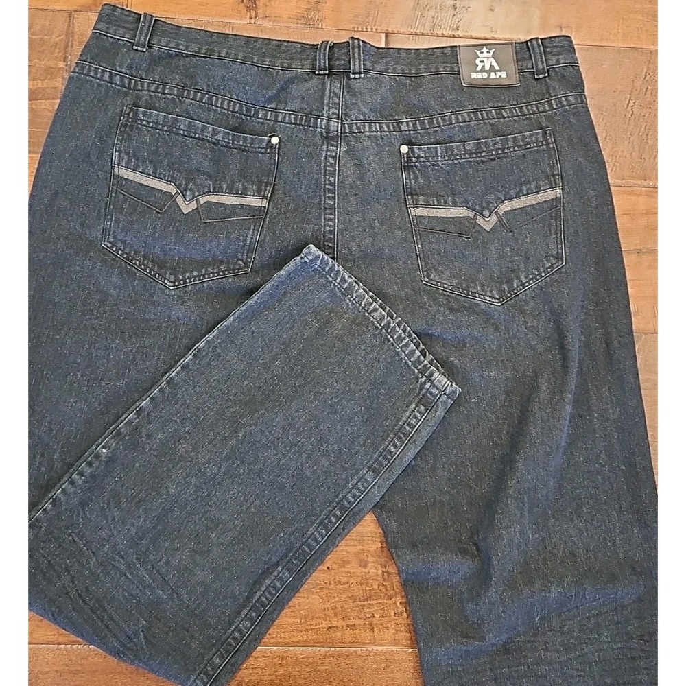 Vintage Red Ape Jeans Mens Denim Cotton Baggy Hip‎ Hop Y2K 90s Embroidered 50×34
